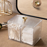 Cotton Pad Storage Box Swab Container Holder Transparent with Lid Grid for Cosmetics Desktop Decoration