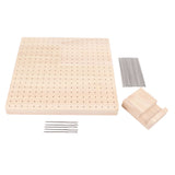 9.3in Rubber Wooden Crochet Blocking Board Crochet Accessories with 20pcs Steel Pins Stand for Knitting Crochet Projects