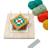 9.3in Rubber Wooden Crochet Blocking Board Crochet Accessories with 20pcs Steel Pins Stand for Knitting Crochet Projects