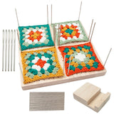 9.3in Rubber Wooden Crochet Blocking Board Crochet Accessories with 20pcs Steel Pins Stand for Knitting Crochet Projects