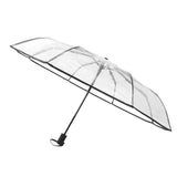 Clear Automatic Foldable Umbrella 8 Ribs 3 Folding Black Edging Transparent Auto Open Close Umbrella for Outdoor Travel Wedding In Australia - Darrahopens