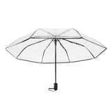 Clear Automatic Foldable Umbrella 8 Ribs 3 Folding Black Edging Transparent Auto Open Close Umbrella for Outdoor Travel Wedding In Australia - Darrahopens