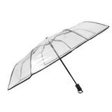 Clear Automatic Foldable Umbrella 8 Ribs 3 Folding Black Edging Transparent Auto Open Close Umbrella for Outdoor Travel Wedding In Australia - Darrahopens