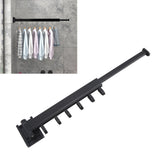 Wall Mounted Clothes Drying Rack Retractable Laundry Drying Rack for Balcony Bedroom Black