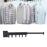 Wall Mounted Clothes Drying Rack Retractable Laundry Drying Rack for Balcony Bedroom Black