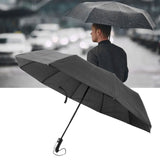 Compact Travel Umbrella Folding Auto Open Auto Close Sunshade Protection Windproof 10 Ribs Umbrella for Men and Women Black