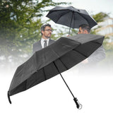 Compact Travel Umbrella Folding Auto Open Auto Close Sunshade Protection Windproof 10 Ribs Umbrella for Men and Women Black