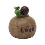 Cute Resin Ashtray Innovative Cartoon Animal Hand Painted Cigarette Ashtray with Lid for Home Living Room Office Snail