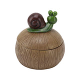 Cute Resin Ashtray Innovative Cartoon Animal Hand Painted Cigarette Ashtray with Lid for Home Living Room Office Snail