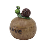 Cute Resin Ashtray Innovative Cartoon Animal Hand Painted Cigarette Ashtray with Lid for Home Living Room Office Snail