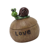 Cute Resin Ashtray Innovative Cartoon Animal Hand Painted Cigarette Ashtray with Lid for Home Living Room Office Snail