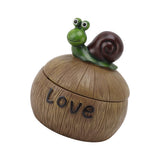 Cute Resin Ashtray Innovative Cartoon Animal Hand Painted Cigarette Ashtray with Lid for Home Living Room Office Snail