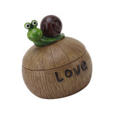 Cute Resin Ashtray Innovative Cartoon Animal Hand Painted Cigarette Ashtray with Lid for Home Living Room Office Snail