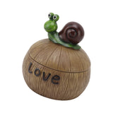 Cute Resin Ashtray Innovative Cartoon Animal Hand Painted Cigarette Ashtray with Lid for Home Living Room Office Snail