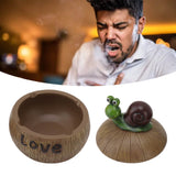 Cute Resin Ashtray Innovative Cartoon Animal Hand Painted Cigarette Ashtray with Lid for Home Living Room Office Snail