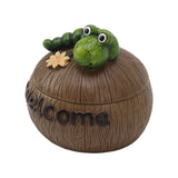 Cute Resin Ashtray Innovative Cartoon Animal Hand Painted Cigarette Ashtray with Lid for Home Living Room Office Caterpillar