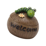 Cute Resin Ashtray Innovative Cartoon Animal Hand Painted Cigarette Ashtray with Lid for Home Living Room Office Caterpillar