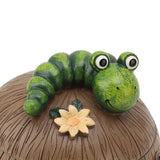 Cute Resin Ashtray Innovative Cartoon Animal Hand Painted Cigarette Ashtray with Lid for Home Living Room Office Caterpillar
