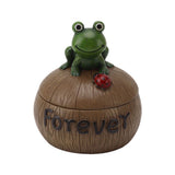 Cute Resin Ashtray Innovative Cartoon Animal Hand Painted Cigarette Ashtray with Lid for Home Living Room Office Frog