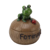 Cute Resin Ashtray Innovative Cartoon Animal Hand Painted Cigarette Ashtray with Lid for Home Living Room Office Frog