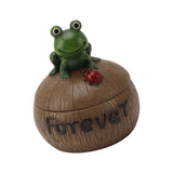 Cute Resin Ashtray Innovative Cartoon Animal Hand Painted Cigarette Ashtray with Lid for Home Living Room Office Frog