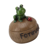 Cute Resin Ashtray Innovative Cartoon Animal Hand Painted Cigarette Ashtray with Lid for Home Living Room Office Frog