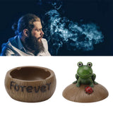 Cute Resin Ashtray Innovative Cartoon Animal Hand Painted Cigarette Ashtray with Lid for Home Living Room Office Frog