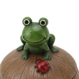 Cute Resin Ashtray Innovative Cartoon Animal Hand Painted Cigarette Ashtray with Lid for Home Living Room Office Frog