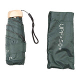6 Ribs Umbrella Sun Protection UPF50 Impact Cloth Portable Folding Umbrella for Sunny Rainy Dark Green In Australia - Darrahopens