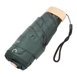 6 Ribs Umbrella Sun Protection UPF50 Impact Cloth Portable Folding Umbrella for Sunny Rainy Dark Green