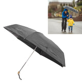 6 Ribs Umbrella Sun Protection UPF50 Impact Cloth Portable Folding Umbrella for Sunny Rainy Black