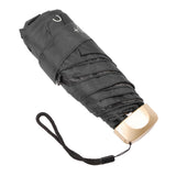 6 Ribs Umbrella Sun Protection UPF50 Impact Cloth Portable Folding Umbrella for Sunny Rainy Black