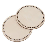 2 Pcs Wooden Crochet Bag Bottom Rounded Crochet Basket Wood Base for DIY Basket Bags