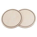 2 Pcs Wooden Crochet Bag Bottom Rounded Crochet Basket Wood Base for DIY Basket Bags