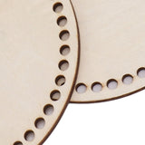 2 Pcs Wooden Crochet Bag Bottom Rounded Crochet Basket Wood Base for DIY Basket Bags