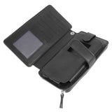 Long Wallet for Men PU Leather Frosted Retro Multifunctional Phone Card Holder Purse Business Handbag with Zipper and Strap Black In Australia - Darrahopens