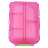 Medicine Box Medicine Case Plastic Waterproof 10 Compartments Buckle Lock Weekly Portable Medicine Container Rose Red