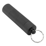 Keychain Medicine Holder Case 3 Compartment Waterproof Metal Travel Tablet Capsule Holder for Outdoor Black