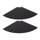 2pcs Wall Mount Floating Corner Shelves Quarter Round Hanging Corner Shelves for Bedrooms Living Rooms Shower Room Black