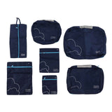 7 Pcs Luggage Packing Bags Polyester Waterproof Luggage Packing Cubes for Business Trip Travel Navy Blue In Australia - Darrahopens