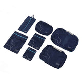 7 Pcs Luggage Packing Bags Polyester Waterproof Luggage Packing Cubes for Business Trip Travel Navy Blue In Australia - Darrahopens
