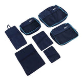 7 Pcs Luggage Packing Bags Polyester Waterproof Luggage Packing Cubes for Business Trip Travel Navy Blue In Australia - Darrahopens