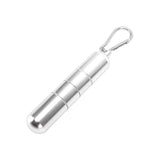 Portable Keychain Cigarette Case Aluminum Alloy Cigarette Tube Smoking Accessories for 10pcs 5.5mm Fine Cigarettes Silver