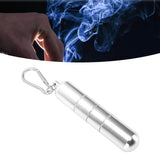 Portable Keychain Cigarette Case Aluminum Alloy Cigarette Tube Smoking Accessories for 10pcs 5.5mm Fine Cigarettes Silver