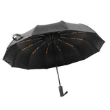 Sun Rain Umbrella 24 Rib Sun Blocking UV Protection Foldable Automatic Umbrella for Daily Travel Black