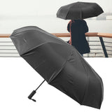 Sun Rain Umbrella 24 Rib Sun Blocking UV Protection Foldable Automatic Umbrella for Daily Travel Black