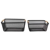 3pcs Metal Wire Storage Basket Large Capacity Decorative Sturdy Iron Art Storage Basket for Books Snacks Makeup Black In Australia - Darrahopens
