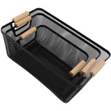 3pcs Metal Wire Storage Basket Large Capacity Decorative Sturdy Iron Art Storage Basket for Books Snacks Makeup Black In Australia - Darrahopens