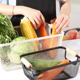 3pcs Metal Wire Storage Basket Large Capacity Decorative Sturdy Iron Art Storage Basket for Books Snacks Makeup Black