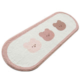 Cartoon Animal Pattern Area Rug Door Mat Soft Cute Oval Rug Bedside Carpet Decoration for Home Bedroom Brown Bear In Australia - Darrahopens